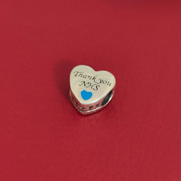 Pandora Thank You NHS Our Heroes Heart Charm Bead Pendant S925 Silver with box - Picture 4 of 6